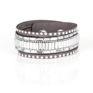 Rock Star Rocker - Silver Wrap Bracelet Jewelry